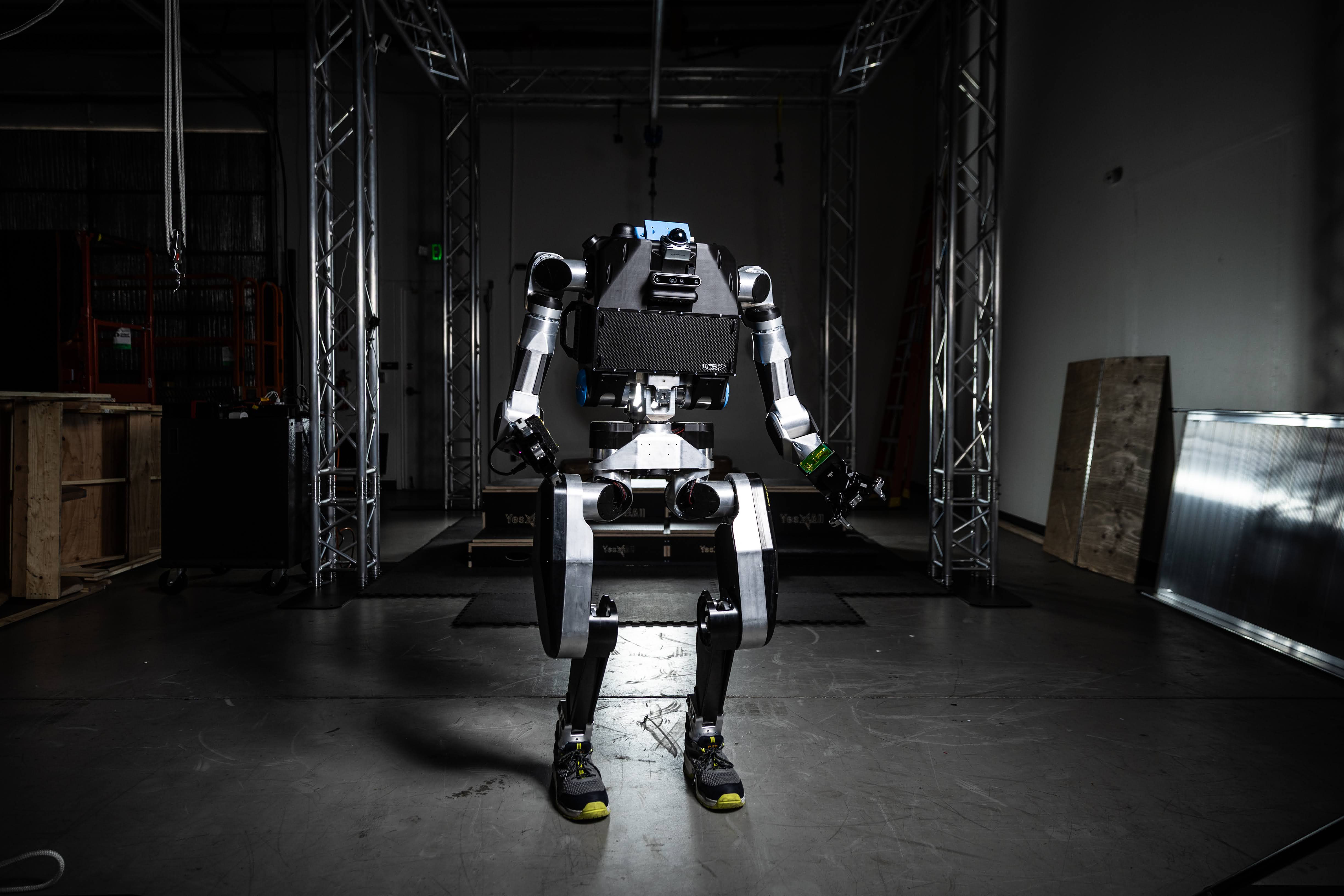 UCR humanoid robot front view in industrial facility